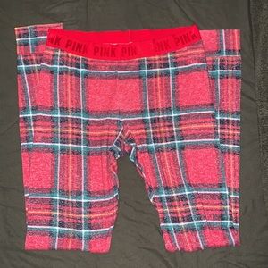 PINK by Victoria’s Secret red and green plaid pajama pants